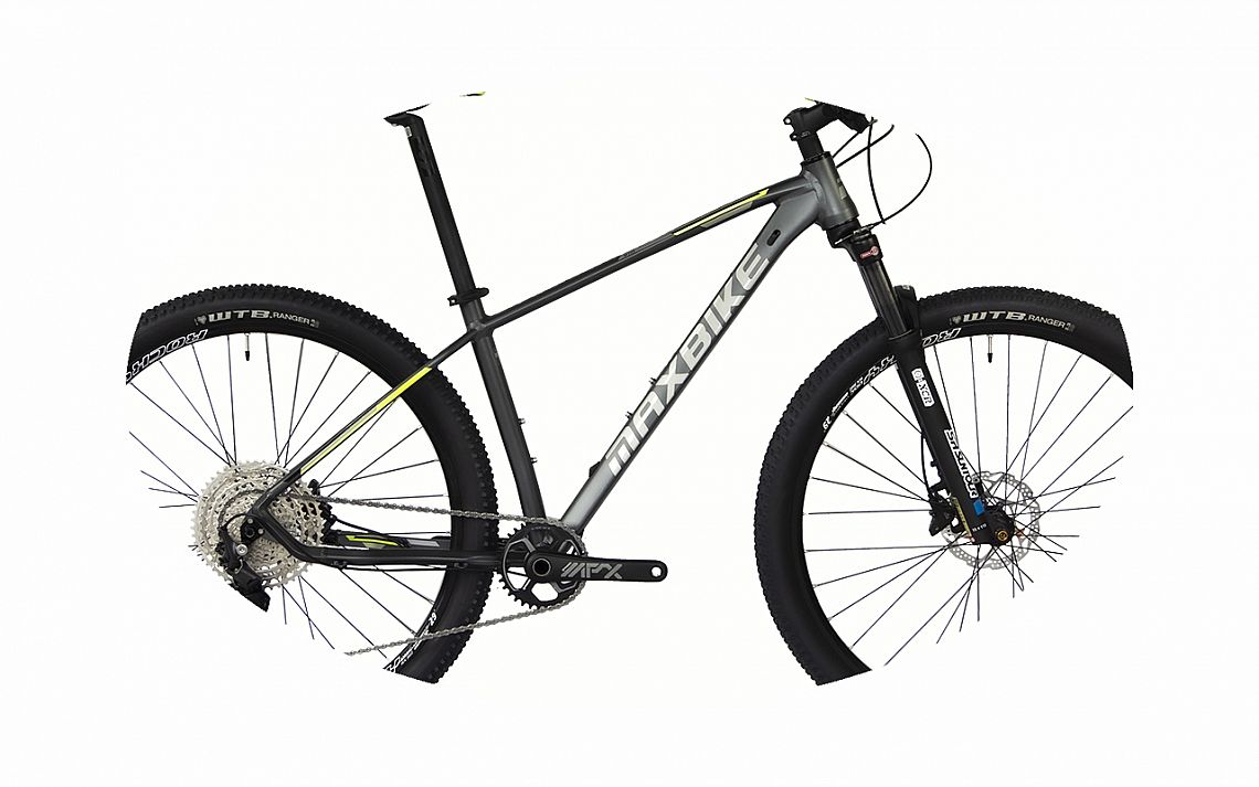 rám Maxbike M709 2022 19" sivý mat + žltá Boost + os