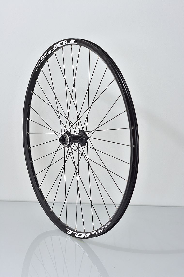 26" predné zapletené koleso Remerx Topdisc/náboj Shimano RM35 36dier čierny