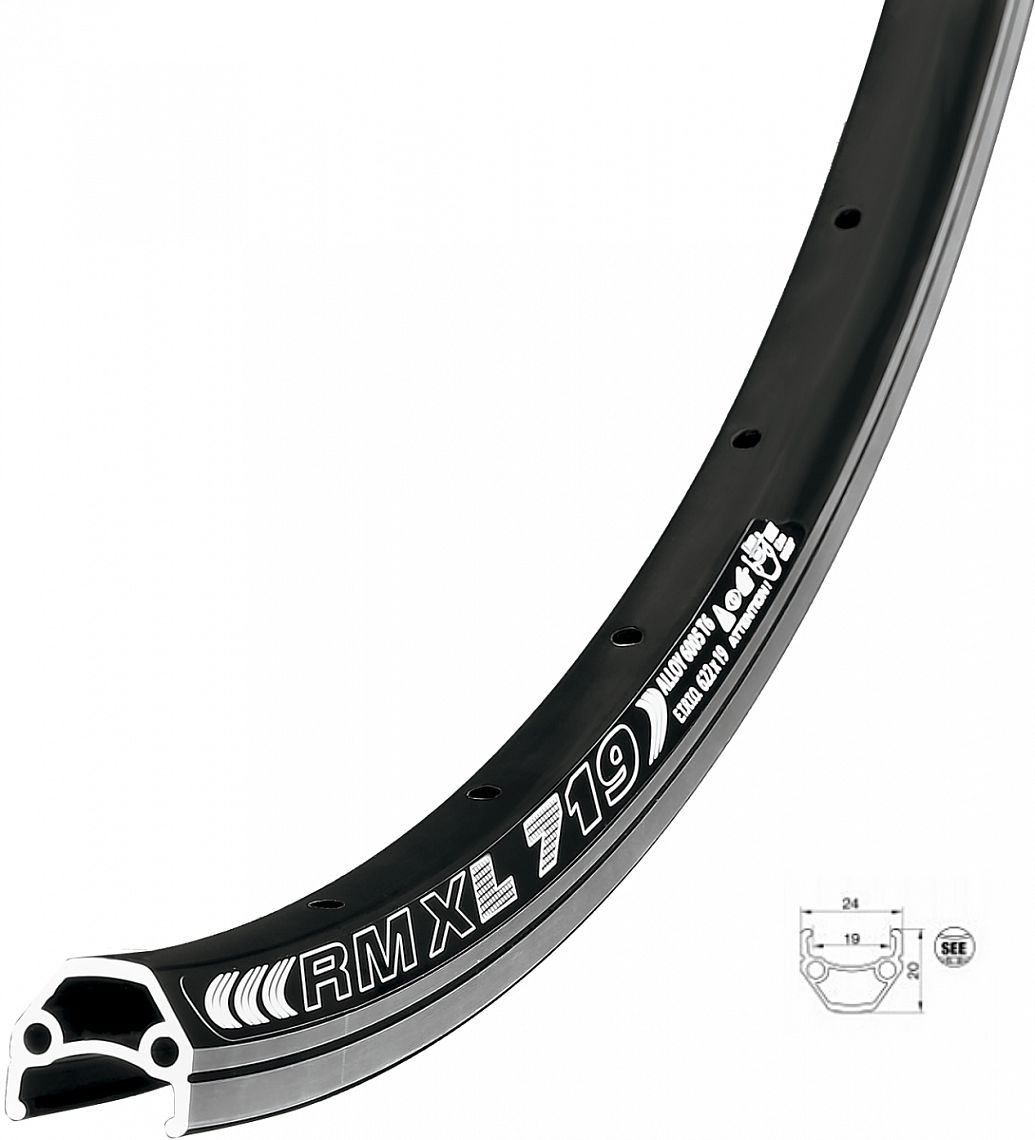 ráfik Dragon 559x19 čierny 32dier + GBS